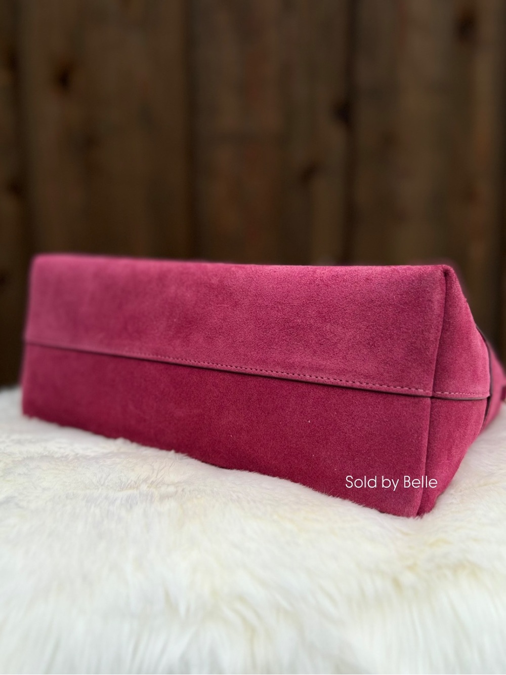 NWT Coach Chelsea 30 Dark Fuchsia Suede Bag - Picture 3 of 5